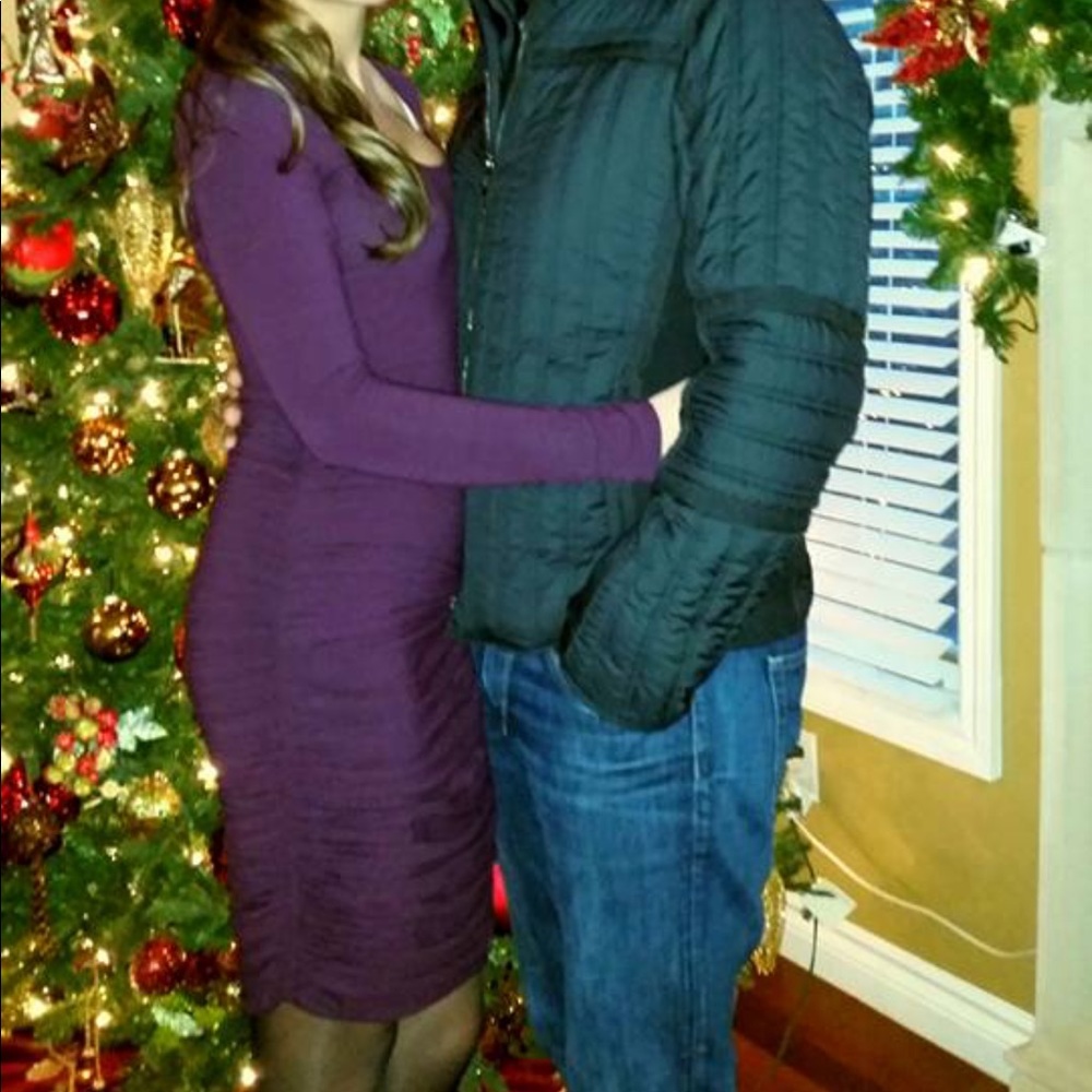 Express ruched long sleeve dress